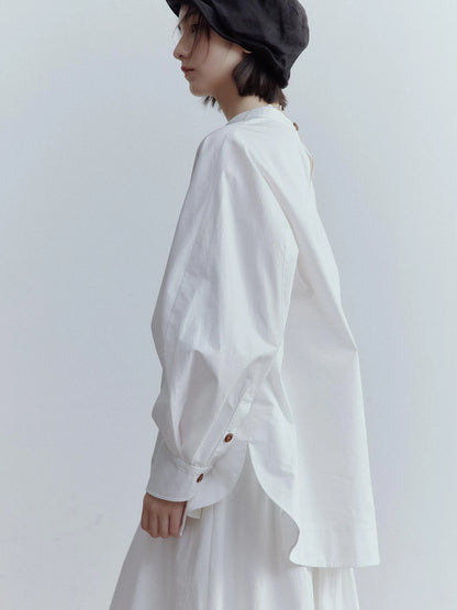 Oversized Cut Out Sleeve Cotton Shirt