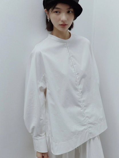Oversized Cut Out Sleeve Cotton Shirt