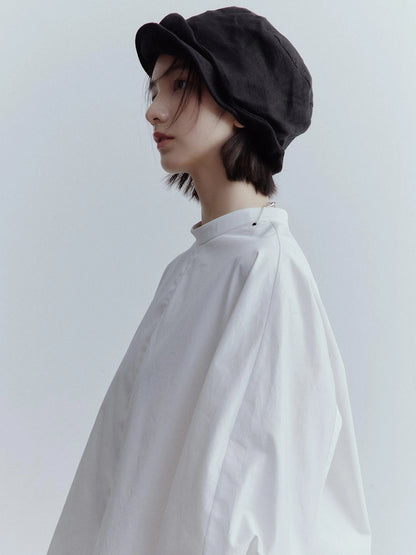 Oversized Cut Out Sleeve Cotton Shirt