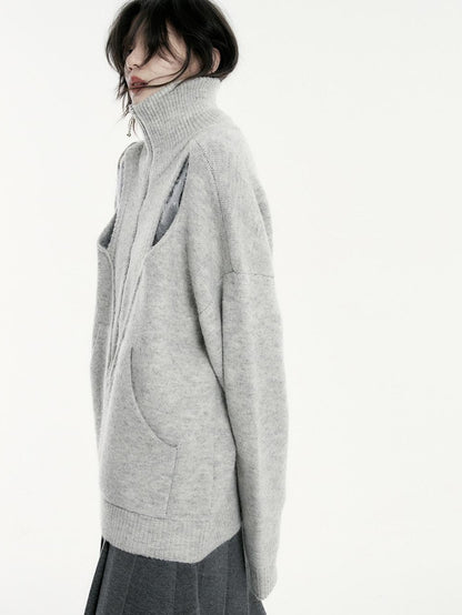 FUSSED Oversized Open Knit Wool Blend Women&