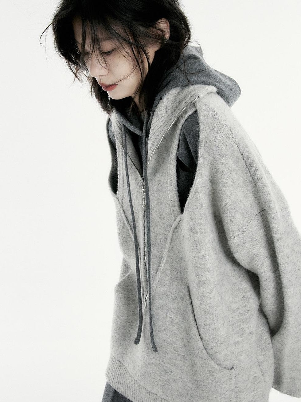 FUSSED Oversized Open Knit Wool Blend Women&