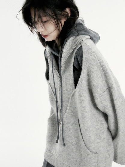 FUSSED Oversized Open Knit Wool Blend Women&