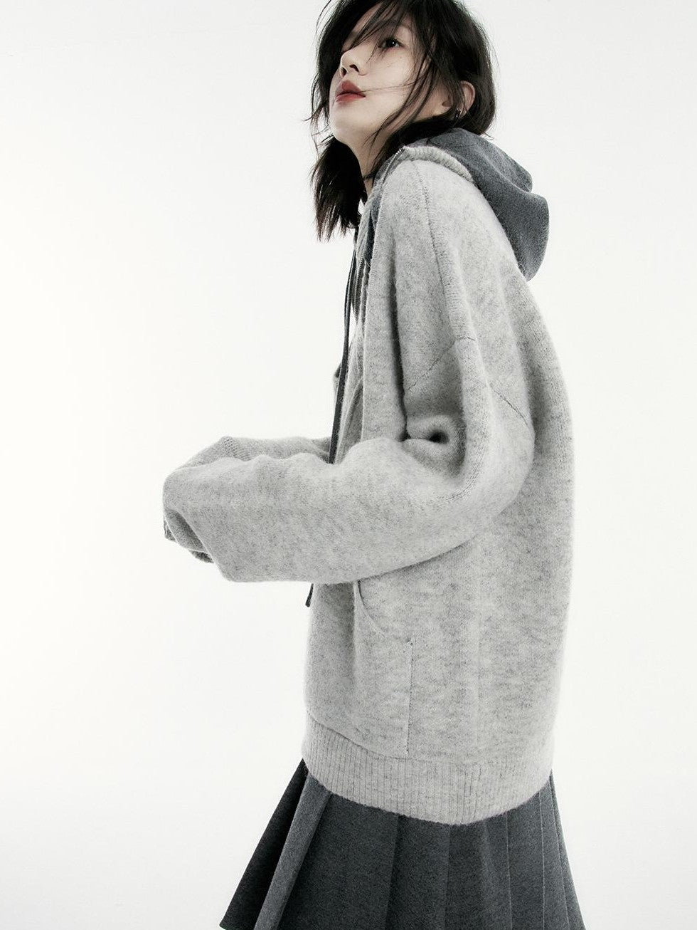 FUSSED Oversized Open Knit Wool Blend Women&