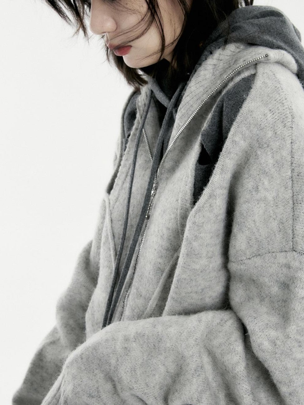 FUSSED Oversized Open Knit Wool Blend Women&