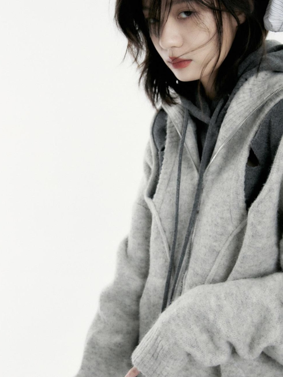 FUSSED Oversized Open Knit Wool Blend Women&