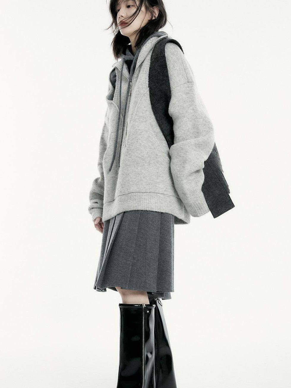 FUSSED Oversized Open Knit Wool Blend Women&