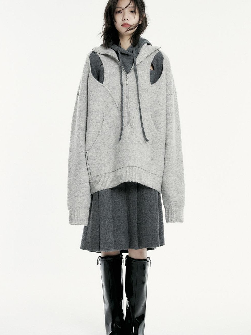 FUSSED Oversized Open Knit Wool Blend Women&