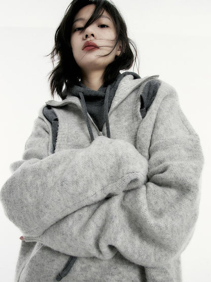 FUSSED Oversized Open Knit Wool Blend Women&