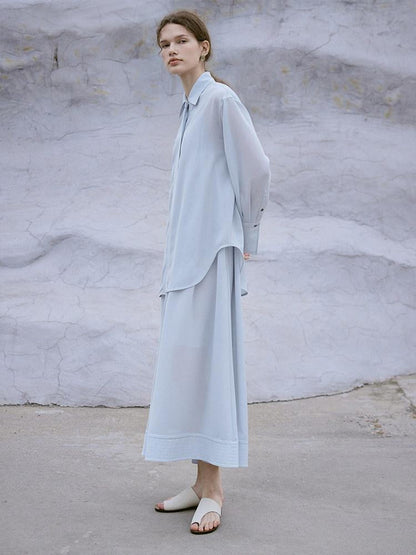 FUSSED Oversized Sun Protective Turn Down Collar Women&
