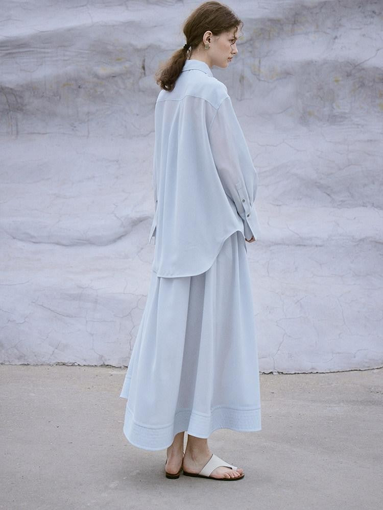FUSSED Oversized Sun Protective Turn Down Collar Women&