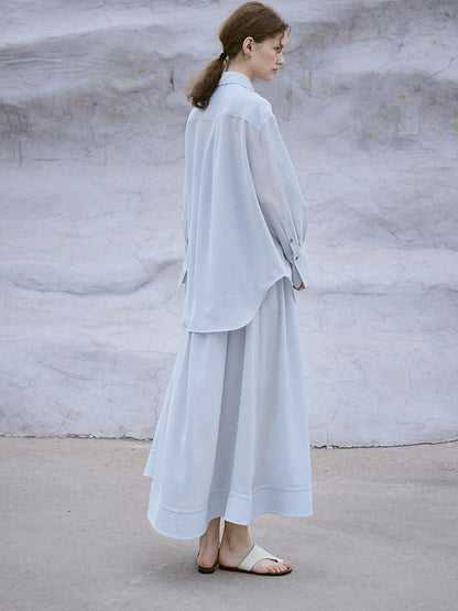 FUSSED Oversized Sun Protective Turn Down Collar Women&