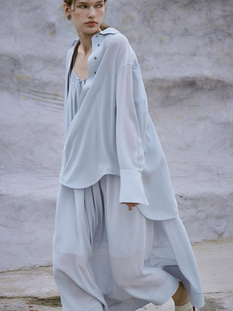 FUSSED Oversized Sun Protective Turn Down Collar Women&