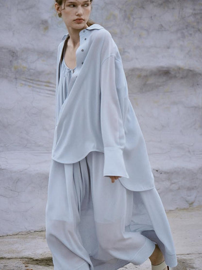 FUSSED Oversized Sun Protective Turn Down Collar Women&