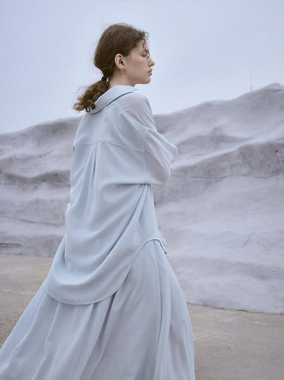 FUSSED Oversized Sun Protective Turn Down Collar Women&