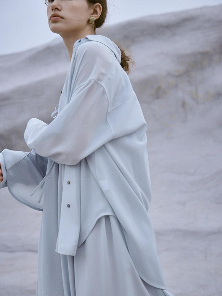 FUSSED Oversized Sun Protective Turn Down Collar Women&