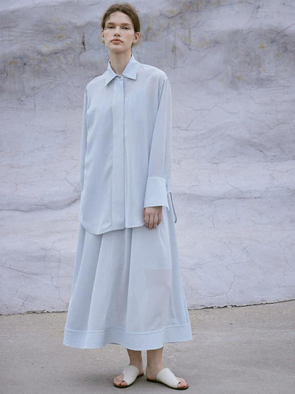 FUSSED Oversized Sun Protective Turn Down Collar Women&