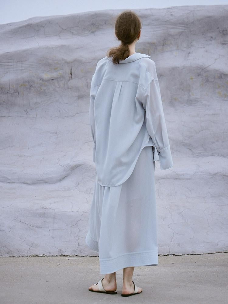FUSSED Oversized Sun Protective Turn Down Collar Women&