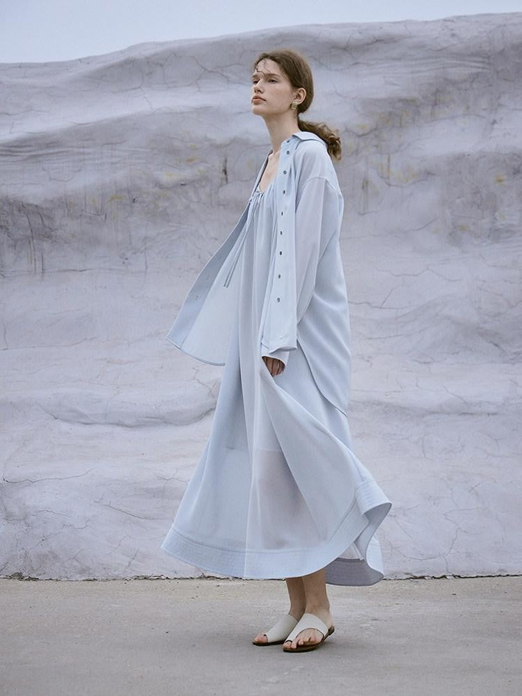 FUSSED Oversized Sun Protective Turn Down Collar Women&