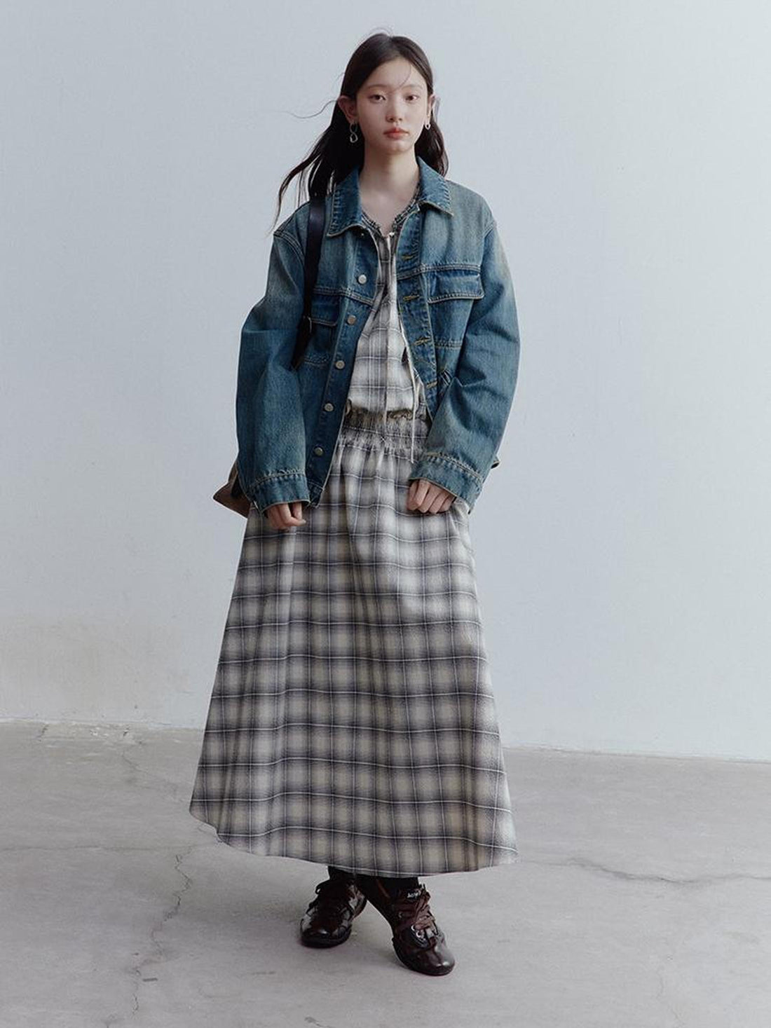 FUSSED Oversized Vintage Wash Denim Jacket In Retro Blue