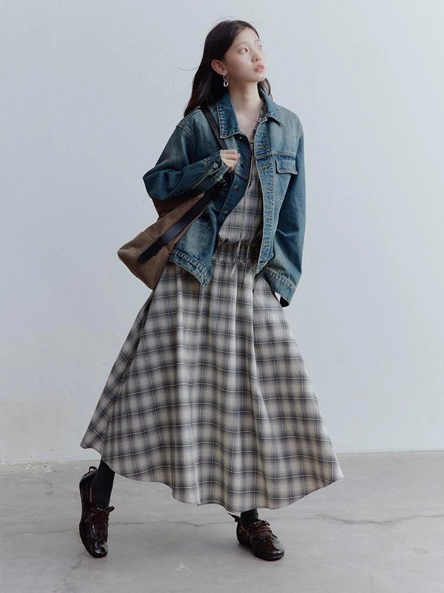 Oversized Vintage Wash Denim Jacket In Retro Blue