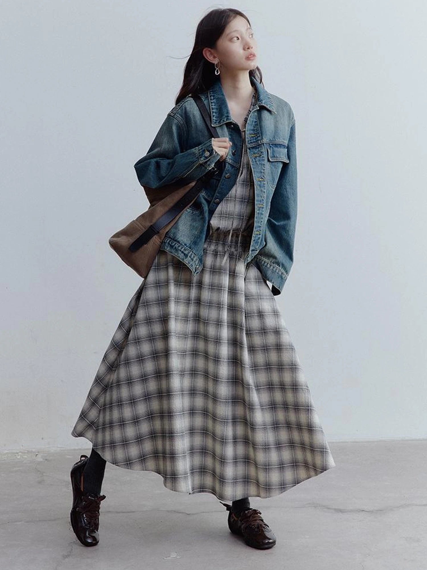 Oversized Vintage Wash Denim Jacket In Retro Blue