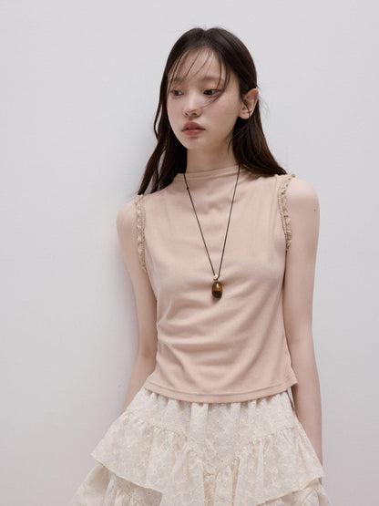 FUSSED Pearl White Relief Daisy Embroidered Layered Women&