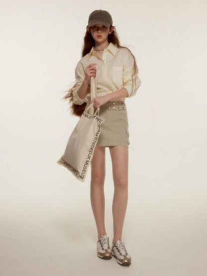 FUSSED Pine Gray Utility Tailored Pocket H Silhouette Anti Exposure Women&