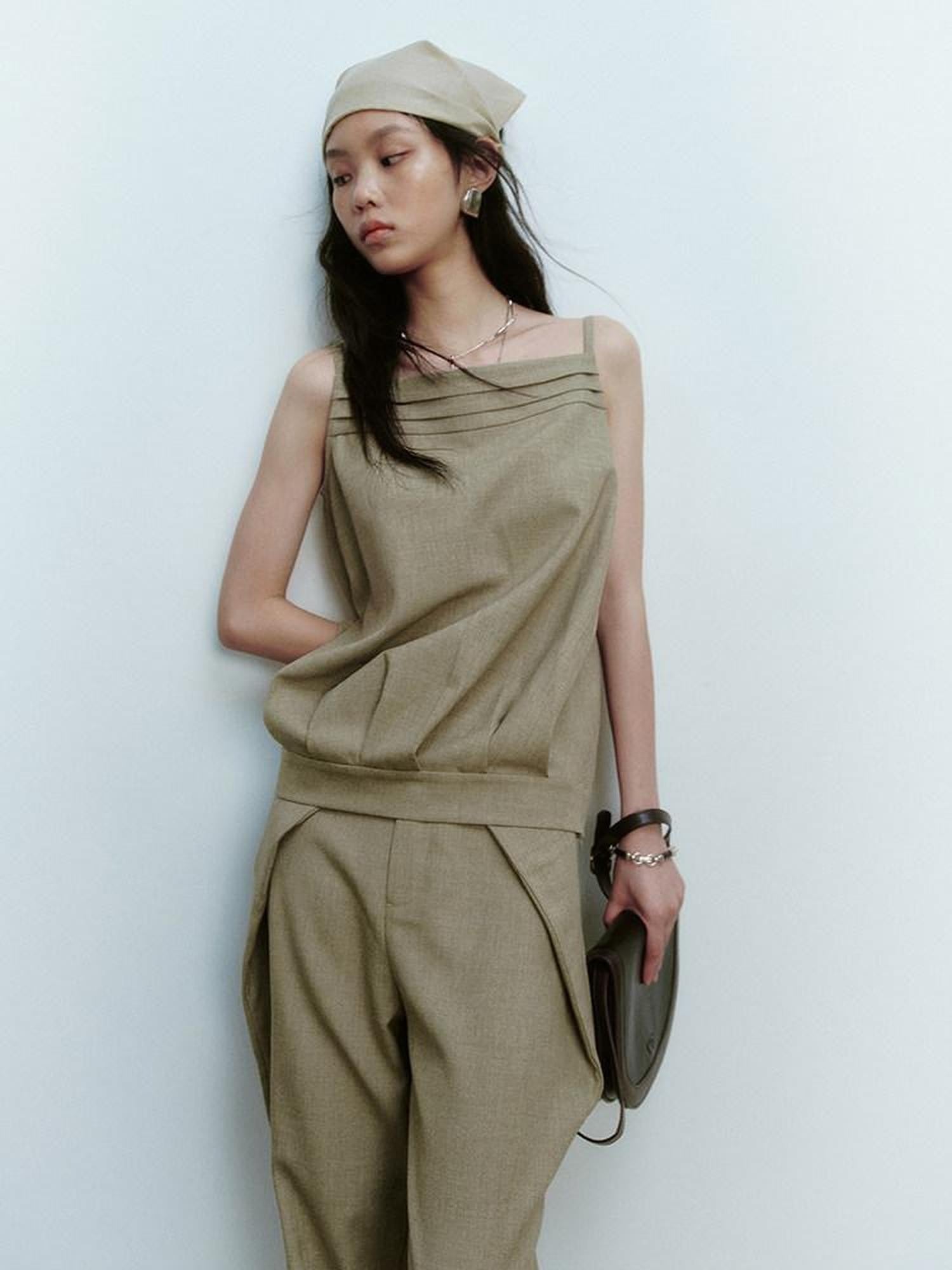 FUSSED Pine Green Layered Splice Deconstructed Women&
