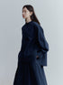 FUSSED_Prussian_Blue_A_Line_Cut_Out_Sleeve_Cotton_Shirt_MISSTT