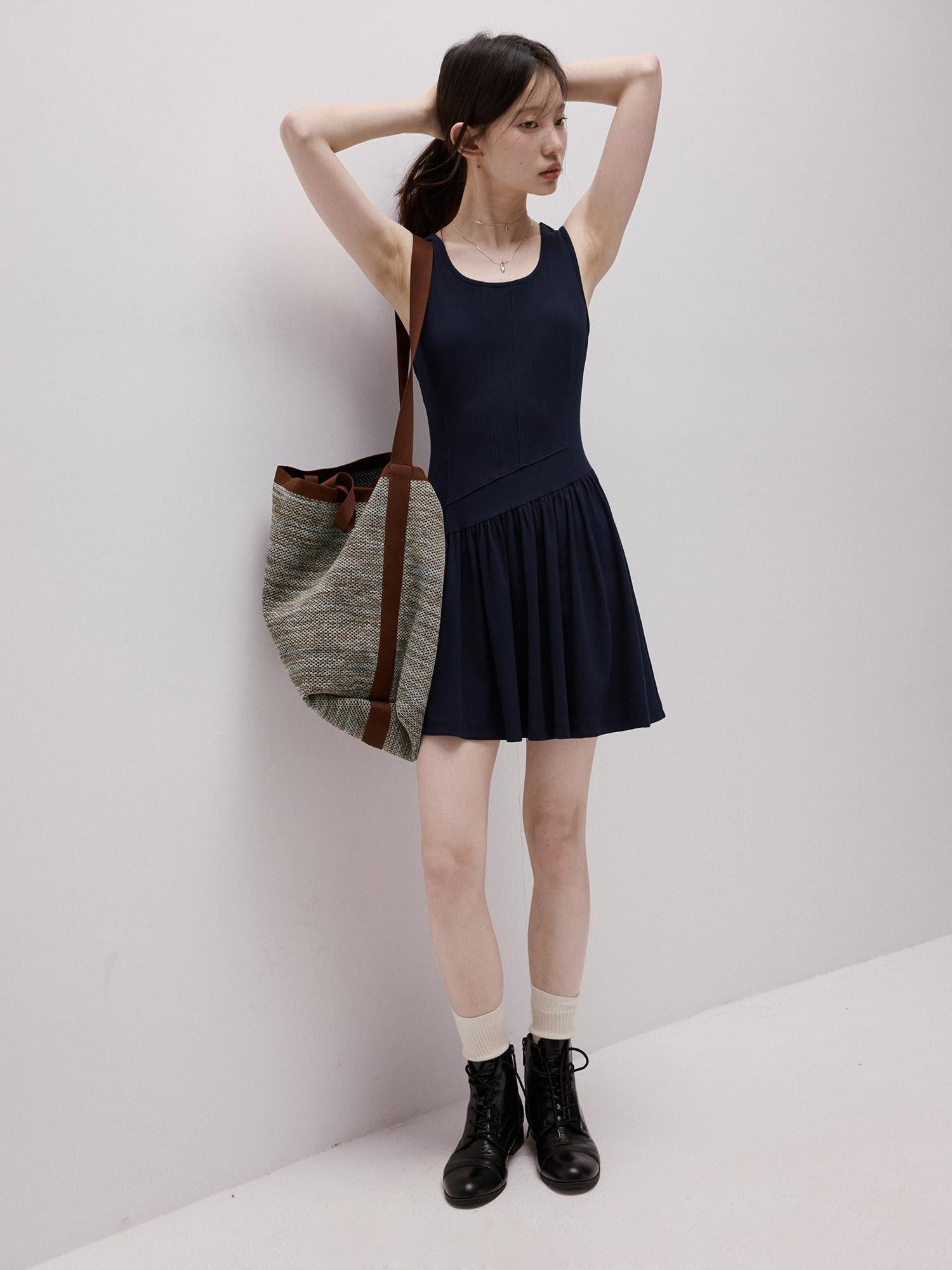 FUSSED Prussian Blue Asymmetric Multi Panel Knit Wrap Women&
