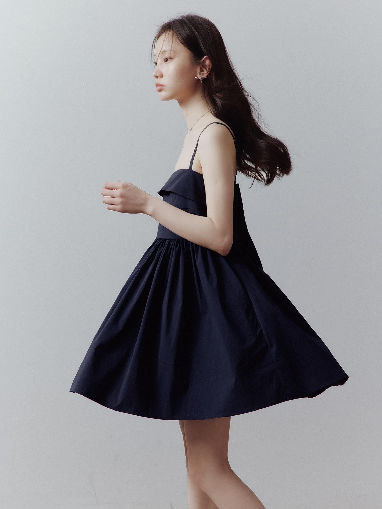 FUSSED Prussian Blue Layered Patchwork Irregular Pleated Women&