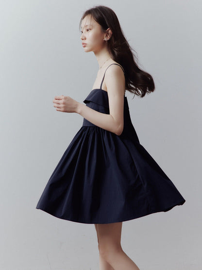 FUSSED Prussian Blue Layered Patchwork Irregular Pleated Women&