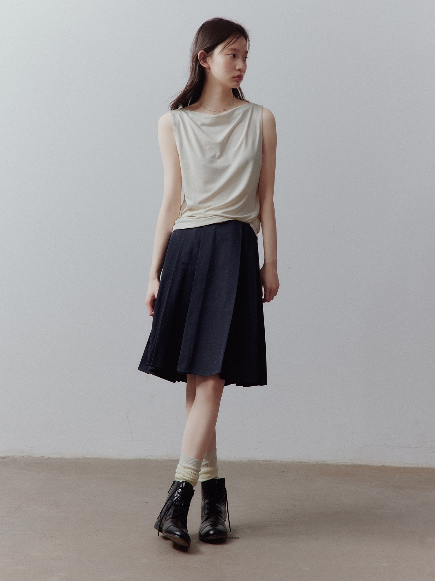 FUSSED_Prussian_Blue_Pleated_Patchwork_Women&