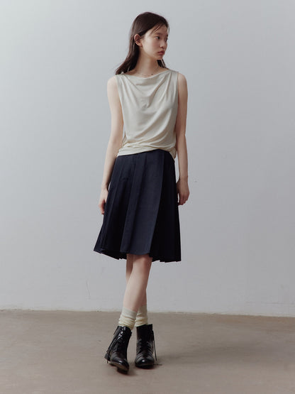 FUSSED_Prussian_Blue_Pleated_Patchwork_Women&