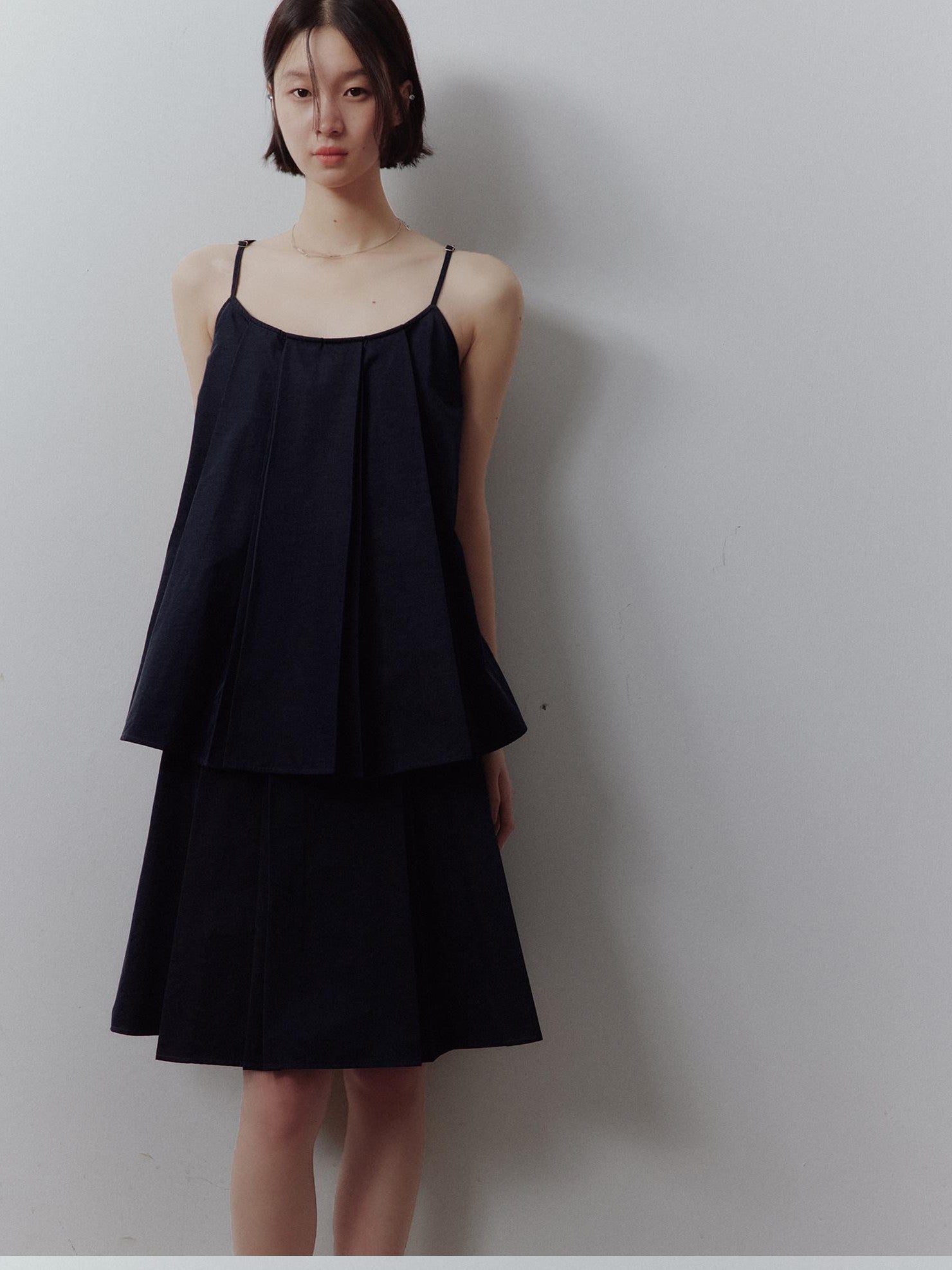 FUSSED Prussian Blue Pleated Patchwork Women&