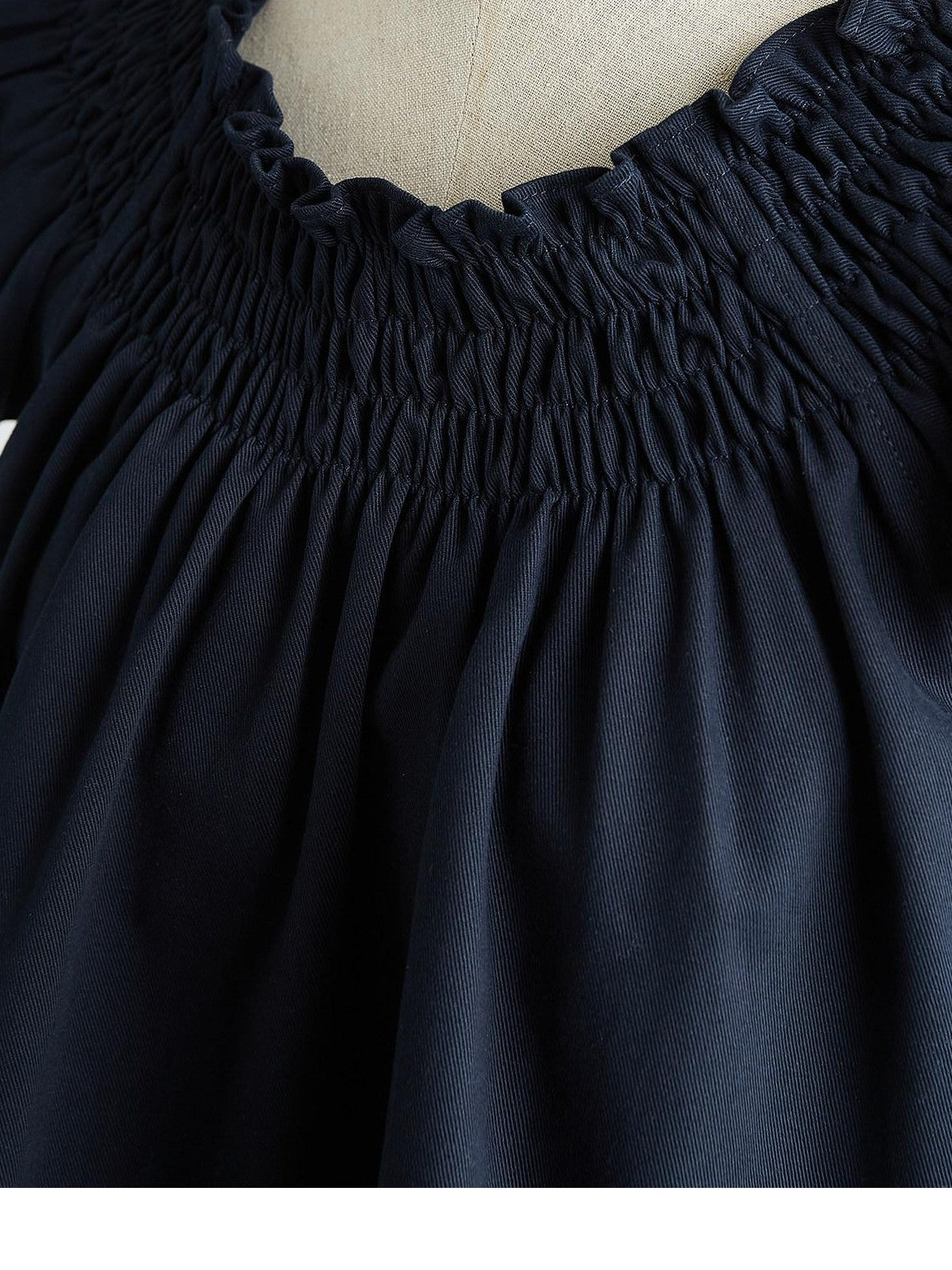 FUSSED Prussian Blue Ruched Flutter Sleeve Women&