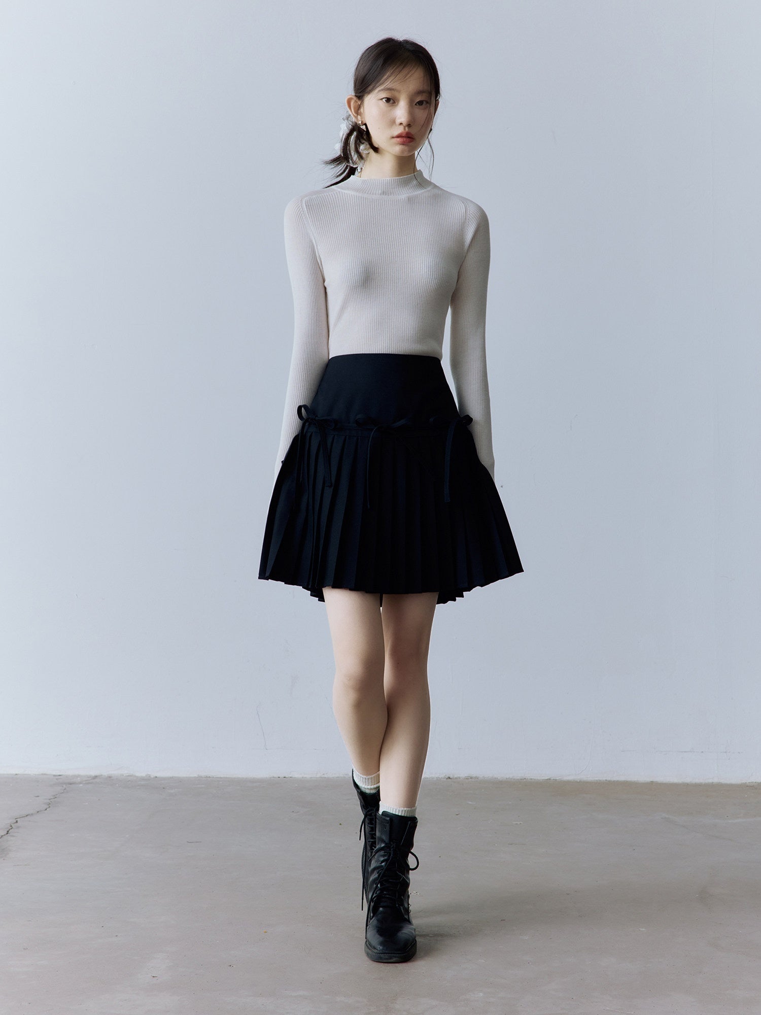 FUSSED Pure Black 3d Bow Collegiate Women&