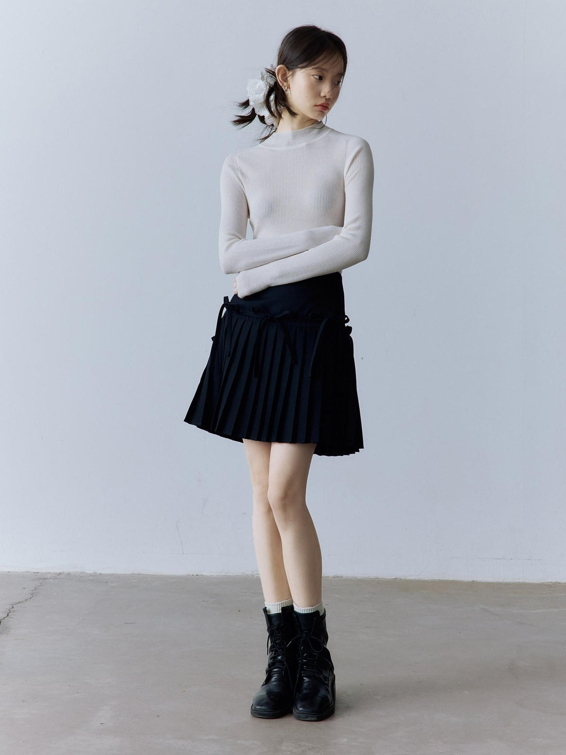 FUSSED Pure Black 3d Bow Collegiate Women&