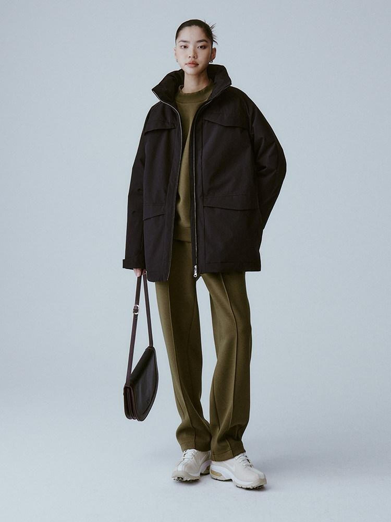 FUSSED Pure Black Minimal Deconstructed Waterproof Women&