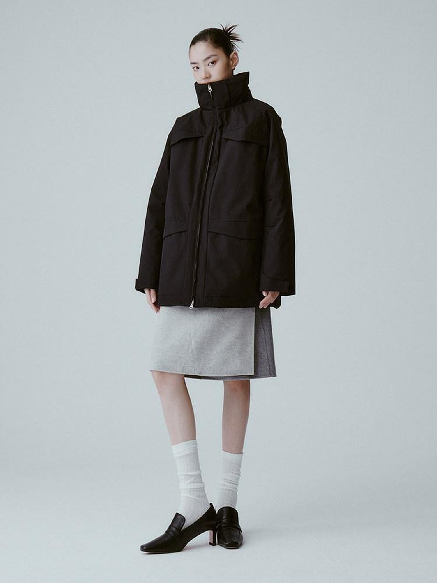 FUSSED Pure Black Minimal Deconstructed Waterproof Women&