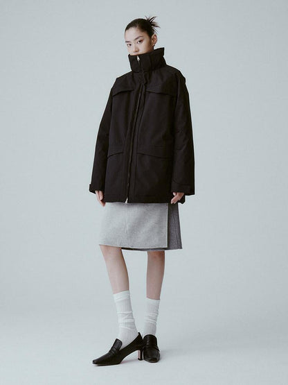 FUSSED Pure Black Minimal Deconstructed Waterproof Women&