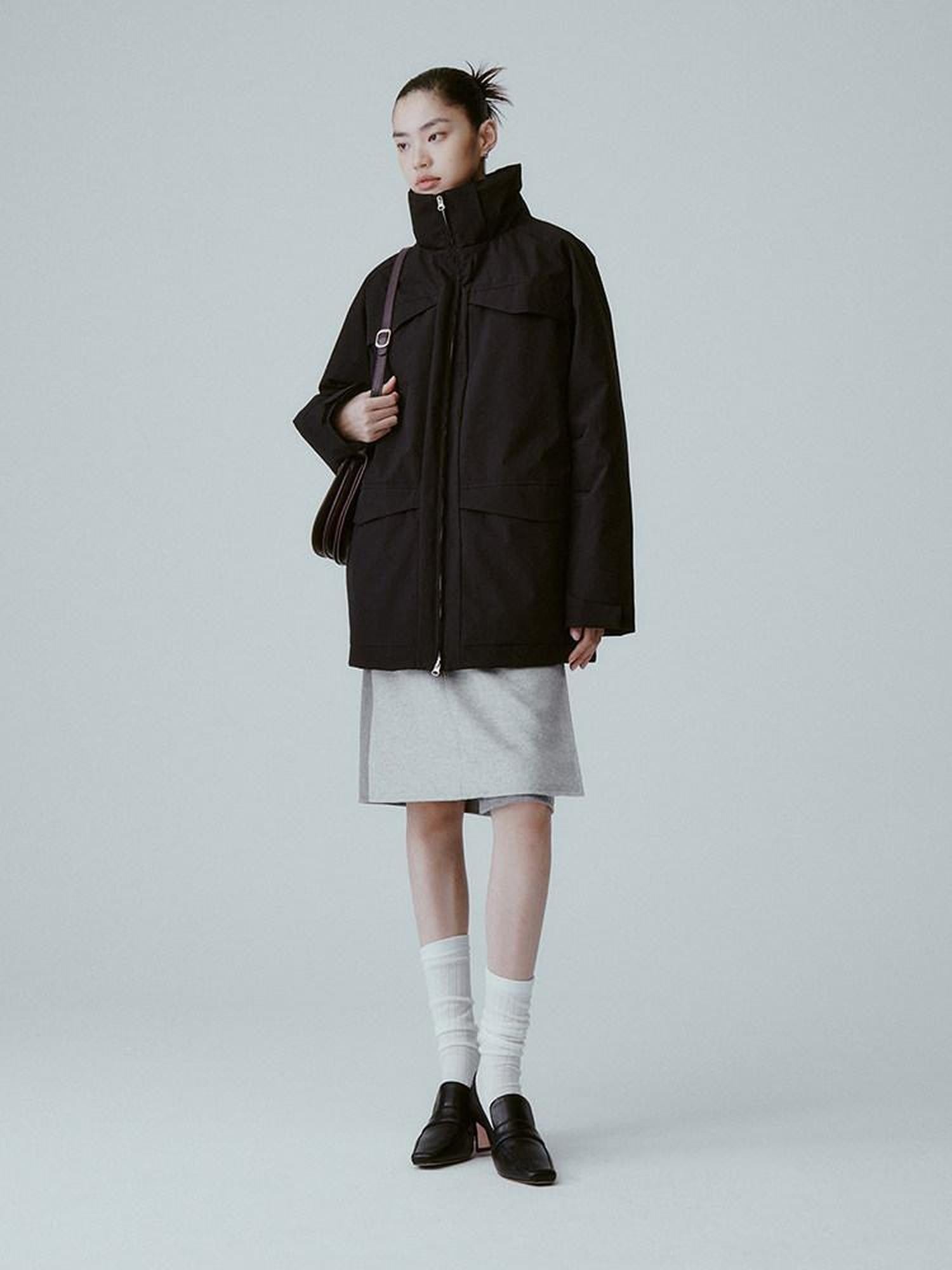 FUSSED Pure Black Minimal Deconstructed Waterproof Women&