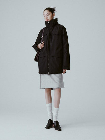 FUSSED Pure Black Minimal Deconstructed Waterproof Women&