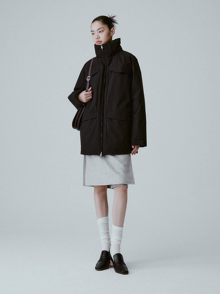 FUSSED Pure Black Minimal Deconstructed Waterproof Women&