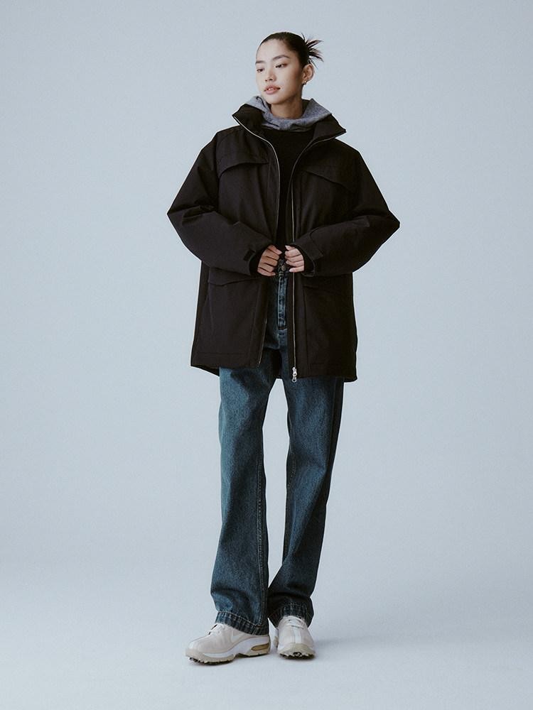 FUSSED Pure Black Minimal Deconstructed Waterproof Women&