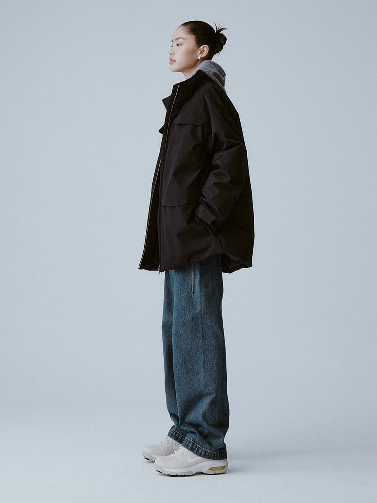 FUSSED Pure Black Minimal Deconstructed Waterproof Women&