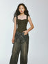 FUSSED_Retro_Olive_Green_Waist_Cinching_Blazer_With_Textured_Stripe_MISSTT