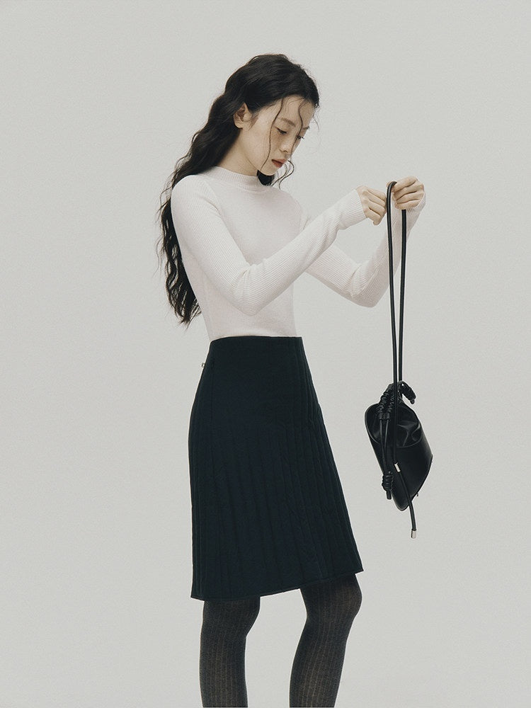 FUSSED_Ribbed_16g_Anti_Pilling_Half_High_Neck_Women&