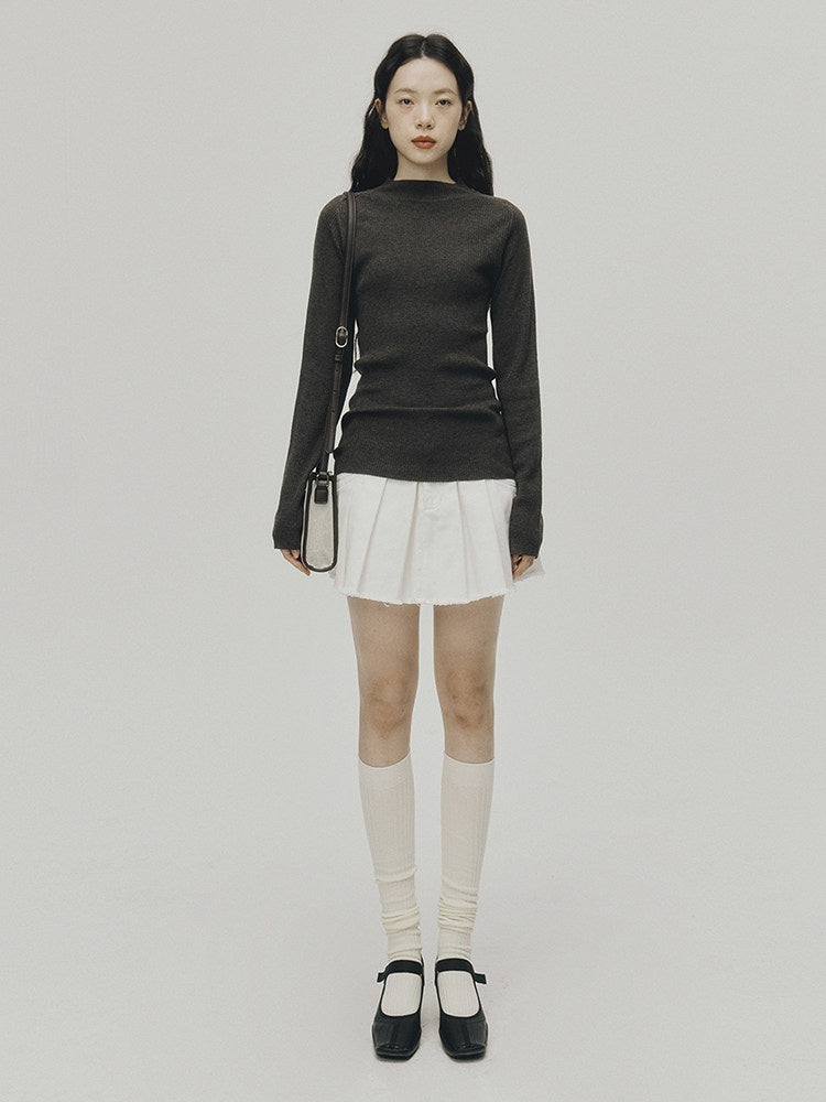 FUSSED_Ribbed_16g_Anti_Pilling_Half_High_Neck_Women&