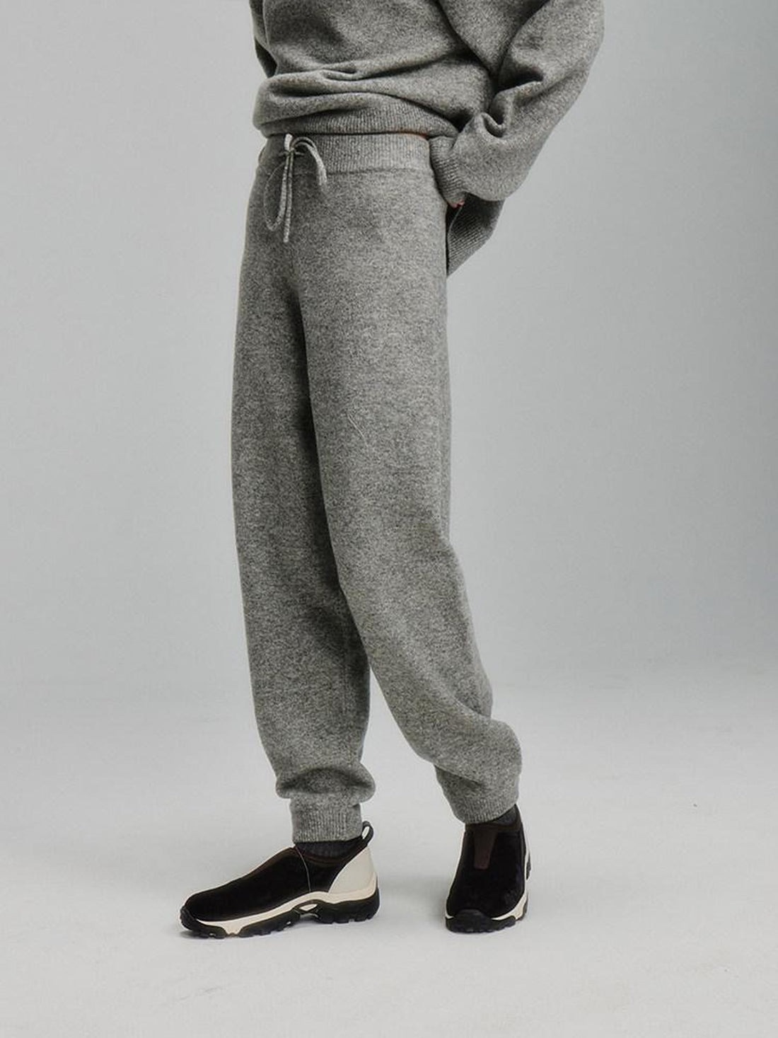 FUSSED Rock Gray Green Double Thread Knit Women&